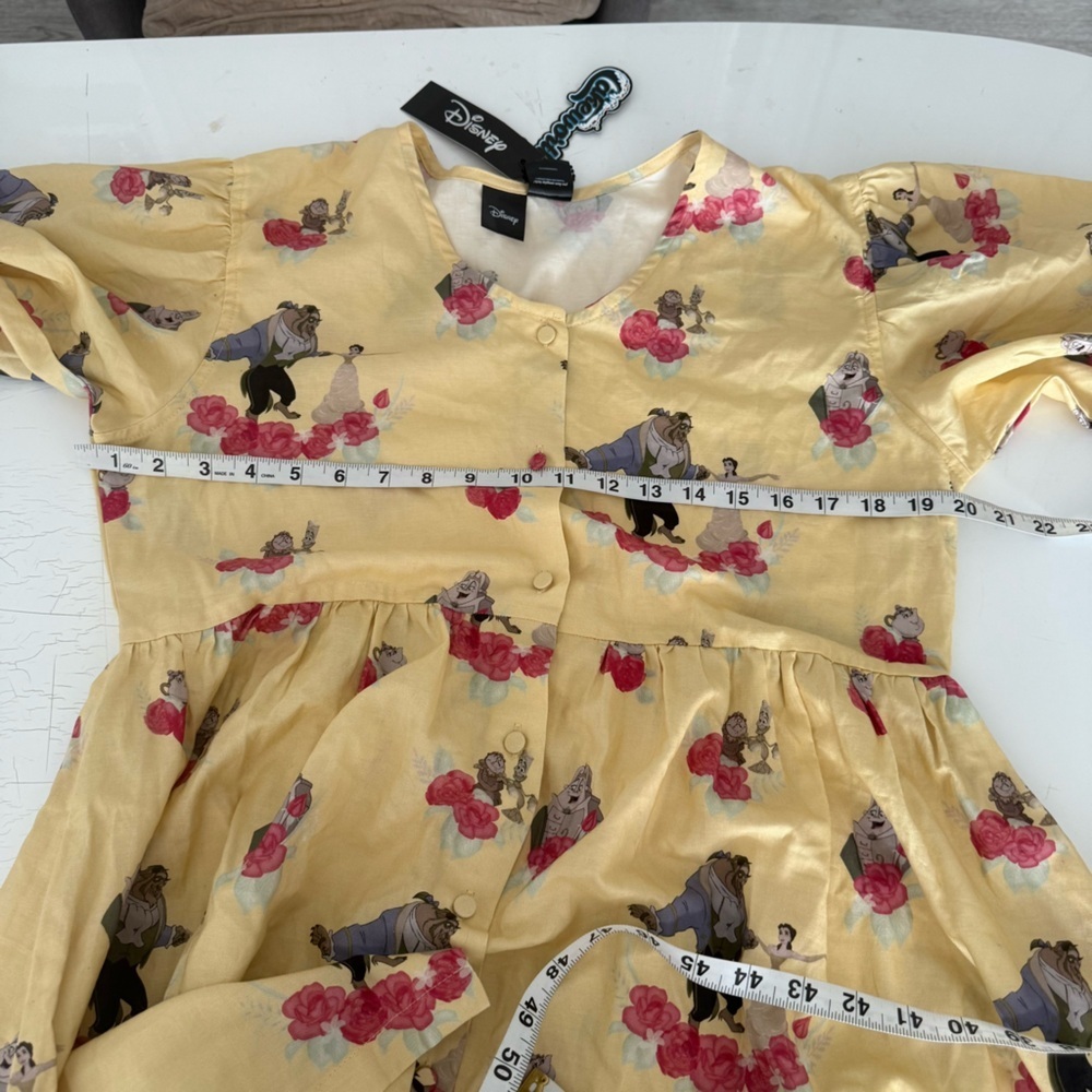 Women's Disney x Cakeworthy Beauty and the Beast Puffy Sleeve Dress size M NWT - Picture 8 of 11